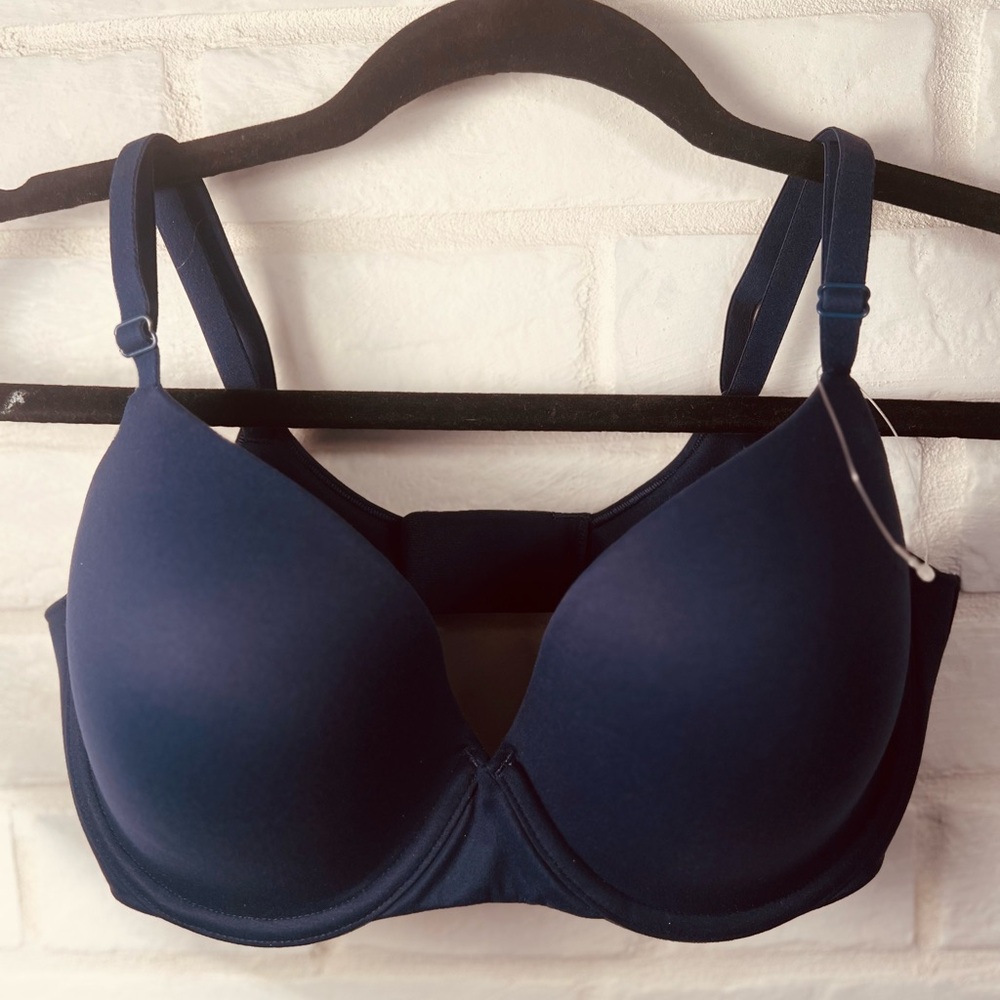 NWOT Soma Enbliss Full Coverage Lined Soft Underwire Bra 34 D Navy Blue  #0684